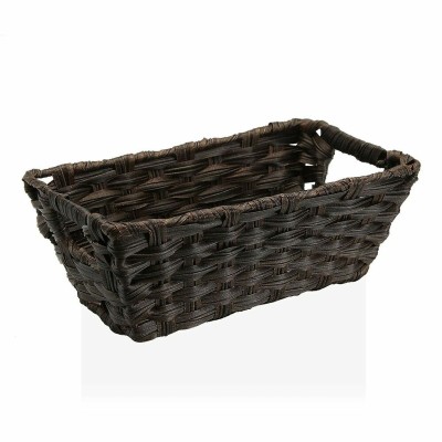 Panier Multi-usages Versa 17 x 11,5 x 29 cm Avec des poignées Brun foncé