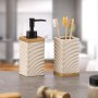Soap Dispenser Versa Beige Ceramic Bamboo