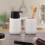 Soap Dispenser Versa White Ceramic Bamboo