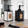 Soap Dispenser Versa White Black Ceramic Plastic 6 x 8 x 16 cm