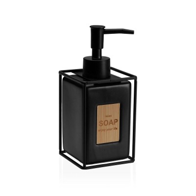 Soap Dispenser Versa Black Ceramic Plastic 6 x 8 x 16 cm