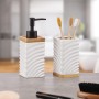 Toothbrush Holder Versa White Ceramic Bamboo