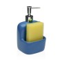 Soap Dispenser Versa Blue Ceramic 9,4 x 17,8 x 10,5 cm