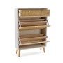 Shoe Rack Versa Vega Rattan Paolownia wood 25,5 x 106 x 70 cm