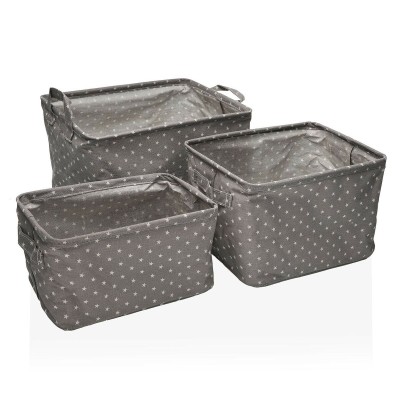 Set of Stackable Organising Boxes Versa Rec Stars 25 x 22 x 35 cm 35 x 25 x 22 cm 32 x 21 x 19 cm 28 x 17 x 15 cm