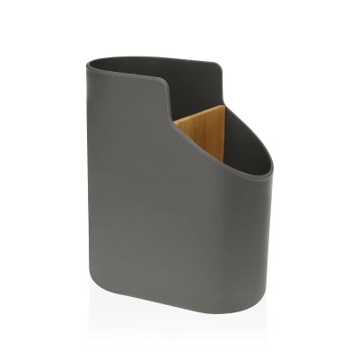 Pot pour ustensiles de cuisine Versa Bambou ABS 8,5 x 17,6 x 15 cm Gris