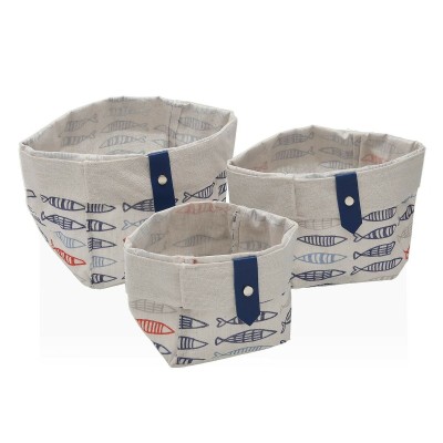 Basket set Versa 14 x 14 x 14 cm Fish