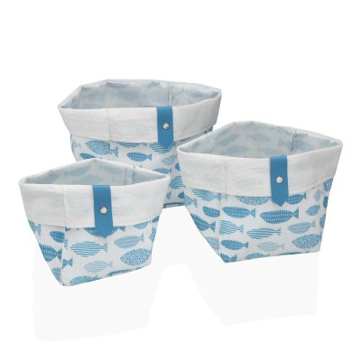 Basket set Versa Aqua 14 x 14 x 14 cm
