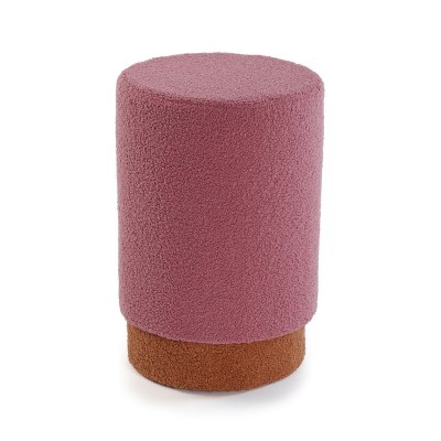 Tabouret Versa Rose Bois Textile 33 x 47 x 33 cm