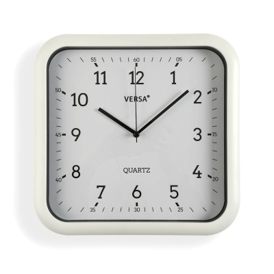 Horloge Murale Versa Blanc Plastique Quartz 3,5 x 28,5 x 29,5 cm