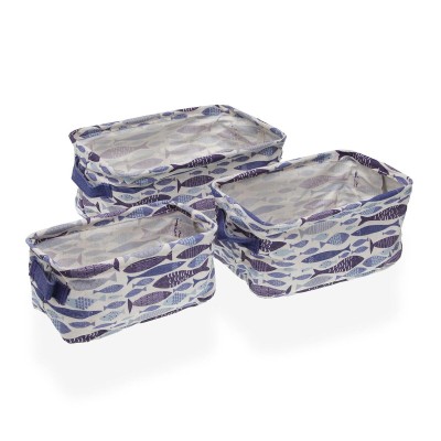 Basket set Versa Aqua 2 18 x 14 x 28 cm