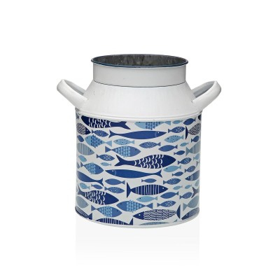 Vase Versa Métal Poissons 13 x 15,5 x 21 cm