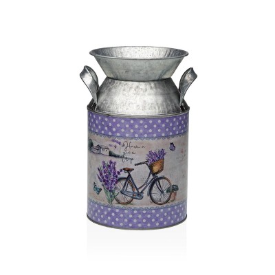 Vase Versa Lila Métal Bicyclette 13 x 15,5 x 21 cm