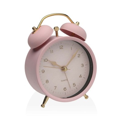 Alarm Clock Versa Pink Metal 5,4 x 13,5 x 9,7 cm