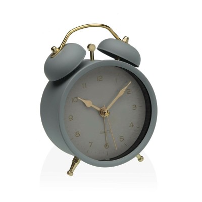 Alarm Clock Versa Grey Metal 5,4 x 13,5 x 9,7 cm