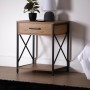 Nightstand Versa Black PVC Wood Metal 40 x 60 x 48 cm