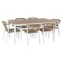 Ensemble Table + 6 Chaises Home ESPRIT Blanc Naturel Résine Aluminium 180 x 90 x 75 cm