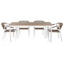 Ensemble Table + 6 Chaises Home ESPRIT Blanc Naturel Résine Aluminium 180 x 90 x 75 cm