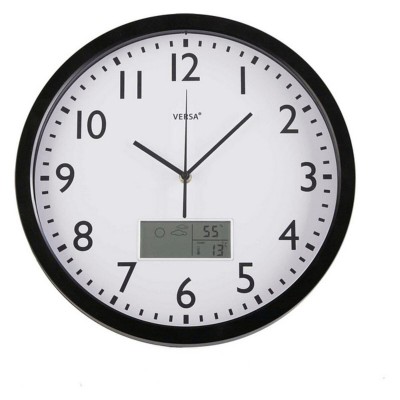 Horloge Murale Versa Noir Plastique Minimaliste 4 x 35 x 35 cm