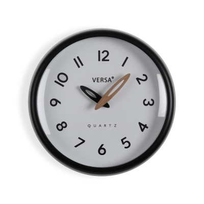 Horloge Murale Versa Blanc Noir Plastique
