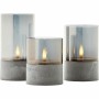 Bougie LED Brilliant Gris Métal 3 Unités
