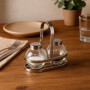Salt and Pepper Shakers Versa Silver Metal Crystal