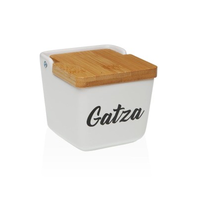 Salière avec couvercle Versa GATZA Blanc Céramique 12,2 x 11,5 x 12,2 cm