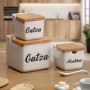 Salière avec couvercle Versa GATZA Blanc Céramique 12,2 x 11,5 x 12,2 cm