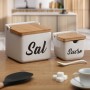 Salt Shaker with Lid Versa Sal White Ceramic 12,2 x 11,5 x 12,2 cm