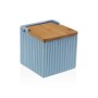 Salt Shaker with Lid Versa Blue Ceramic Bamboo Dolomite 11 x 11 x 11 cm
