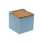 Salt Shaker with Lid Versa Blue Ceramic Bamboo Dolomite 11 x 11 x 11 cm