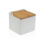 Salt Shaker with Lid Versa White Ceramic Bamboo Dolomite 11 x 11 x 11 cm