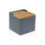 Salt Shaker with Lid Versa Grey Ceramic Bamboo Dolomite 11 x 11 x 11 cm