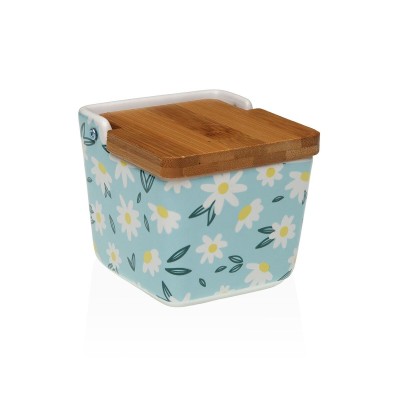 Salt Shaker with Lid Versa DAISY  Ceramic 8,8 x 8,5 x 8,8 cm