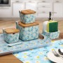 Salt Shaker with Lid Versa DAISY  Ceramic 8,8 x 8,5 x 8,8 cm