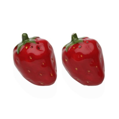 Salt and Pepper Shakers Versa Ceramic Dolomite Strawberry 6,3 X 7,3 X 6,3 CM