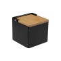 Salt Shaker with Lid Versa Black Ceramic Bamboo Dolomite 11 x 11 x 11 cm