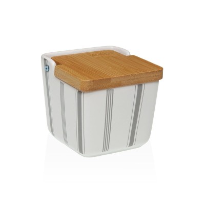 Salt Shaker with Lid Versa G-LINES Ceramic 8,8 x 8,5 x 8,8 cm
