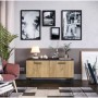 Shoe Rack THEO  Brown Black Oak Melamin 100 x 40 x 52 cm
