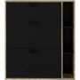 Shoe Rack Leona Brown Oak Melamin 90 x 25 x 102 cm