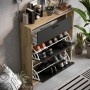 Shoe Rack Leona Brown Oak Melamin 90 x 25 x 102 cm