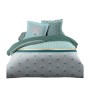 Parure de couette HOME LINGE PASSION Blanc Vert Vert émeraude Lit double 240 x 260 cm