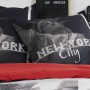 Duvet cover set TODAY Clem Black Red Double bed 220 x 240 cm