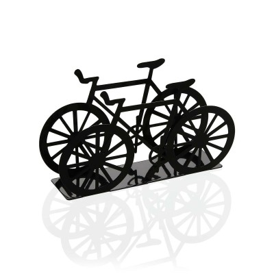 Napkin holder Versa Black Metal Ceramic Steel Iron 4,5 x 9,5 x 16,5 cm Bicycle