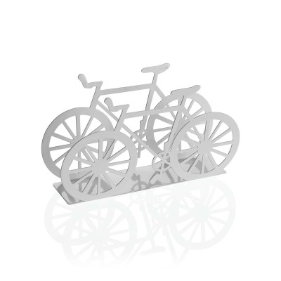 Porte-serviettes Versa Blanc Métal Céramique Acier Fer 4,5 x 9,5 x 16,5 cm Bicyclette
