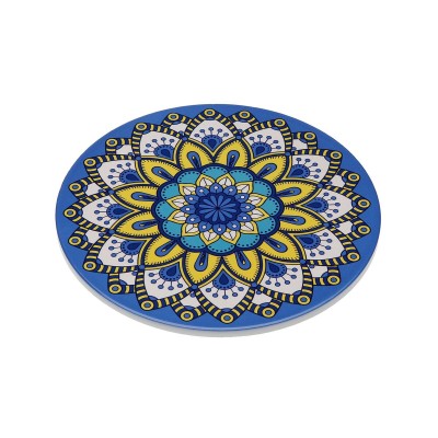 Dessous de plat Versa Bleu Liège Céramique Mandala 20 X 0,6 X 20 CM