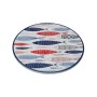 Dessous de plat Versa Bleu Rouge Liège Céramique Poissons 20 X 0,6 X 20 CM