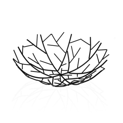 Fruit Bowl Versa Black Metal Steel 30 x 9 x 30 cm