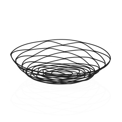 Fruit Bowl Versa Black Metal Steel 23 X 7 X 31 CM