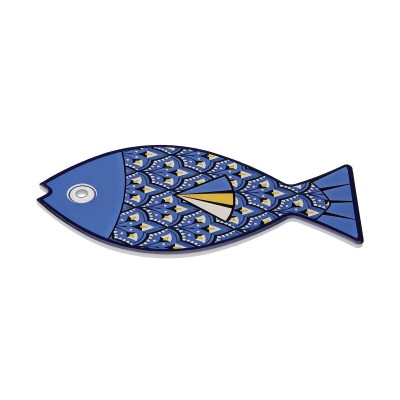 Table Mat Versa Blue Cork Ceramic Fish 14 x 0,7 x 20 cm